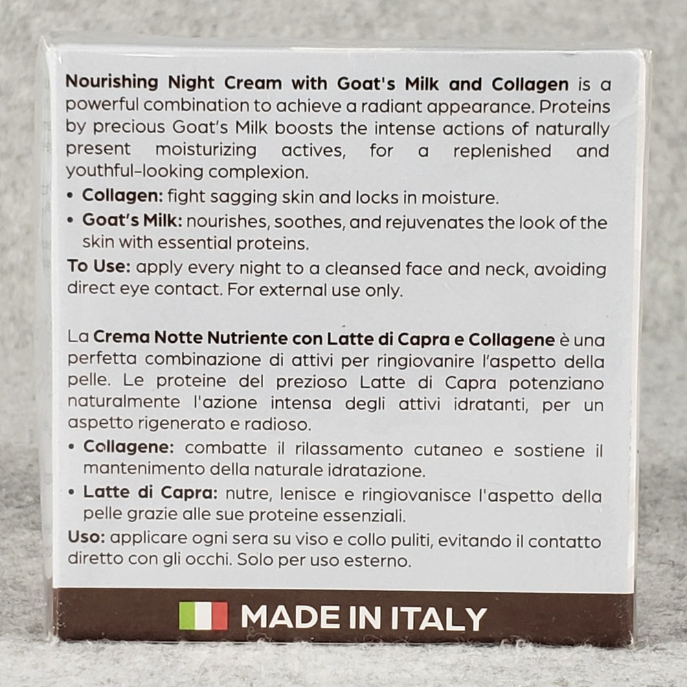 Delfanti Milano Night Cream Goat Milk Collagen Regenerating 1.7oz Made in Italy - Picture 4 of 6